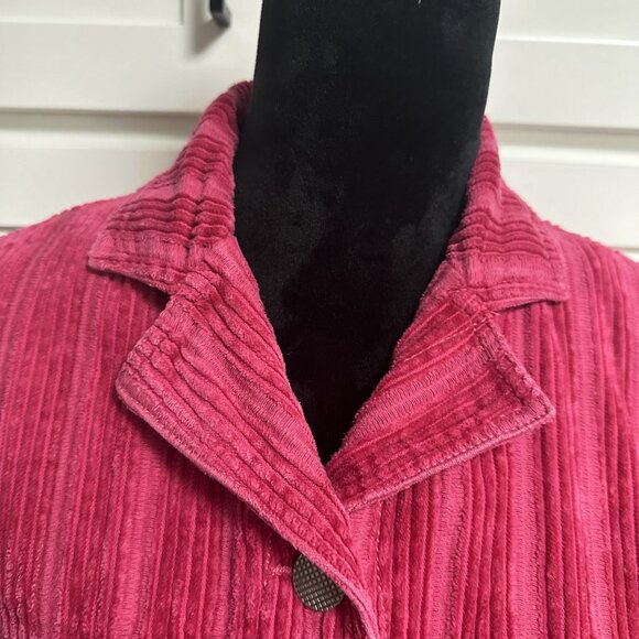 CAbi Raspberry Pink Corduroy Button-Front Jacket - Picture 2 of 11